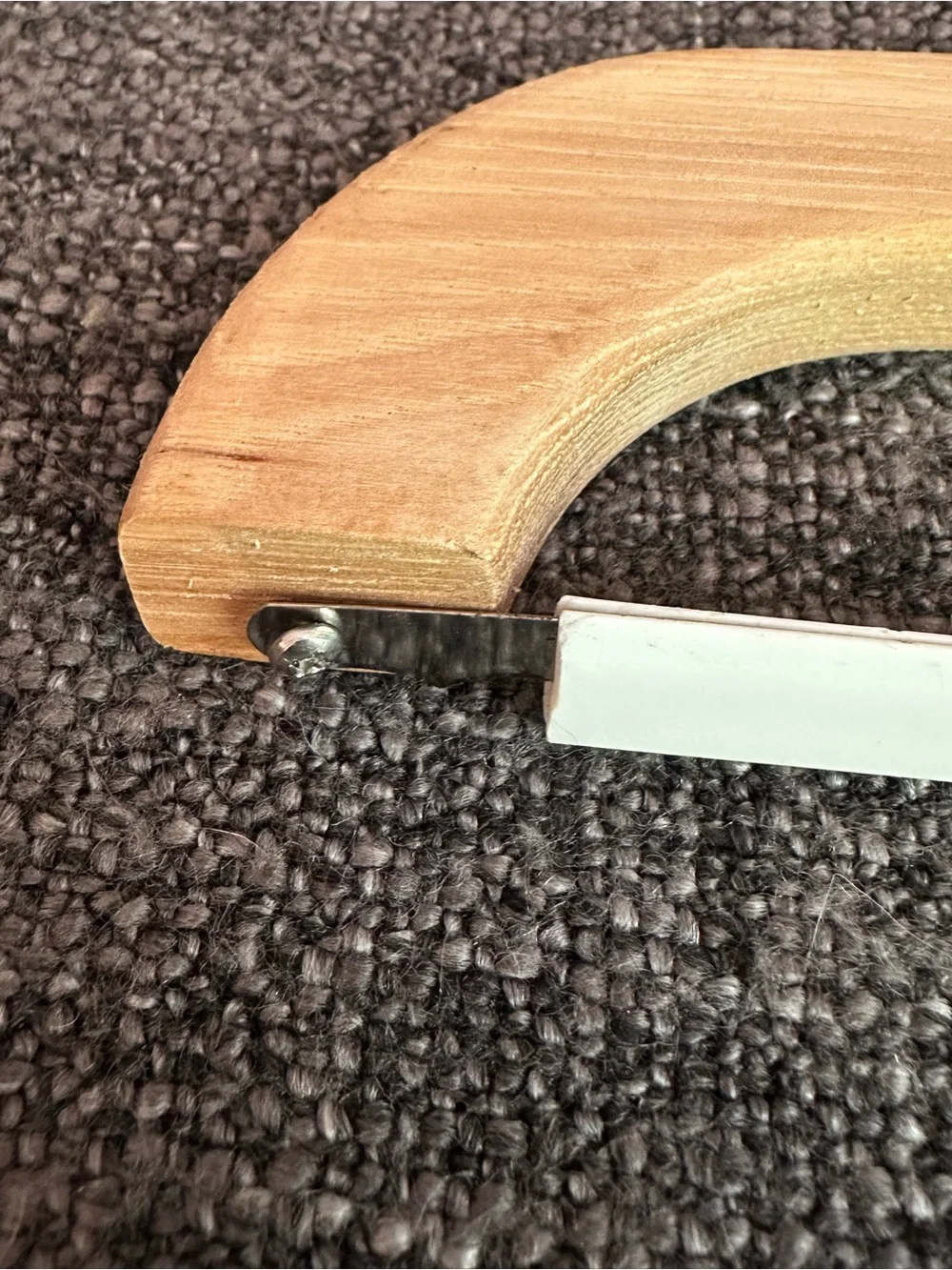 Bread slicer • knife • wooden with leather strap